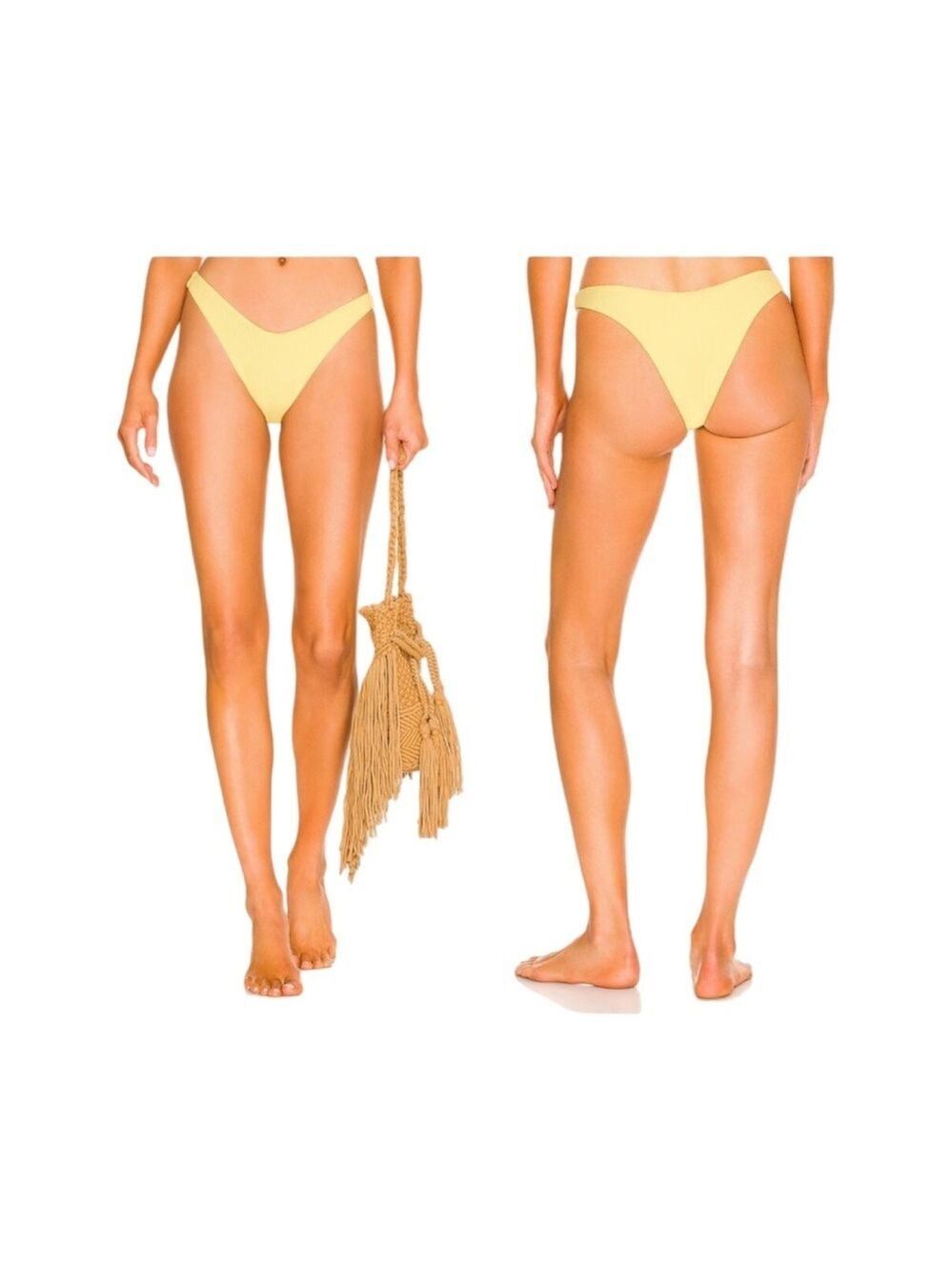 L*Space Cabana Bitsy Bikini Swim Bottom Lemon Drop NWT Size L
